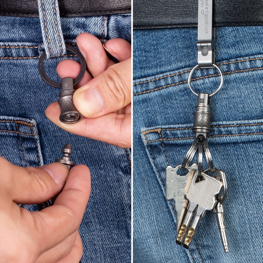 Titanium Quick Release Swivel Keychain, Pull Apart Detachable Keychain Heavy ...
