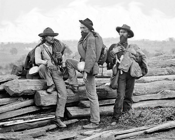 Three Confederate Prisoners Battle of Gettysburg 8"x 10" Civil War CSA Photo 122