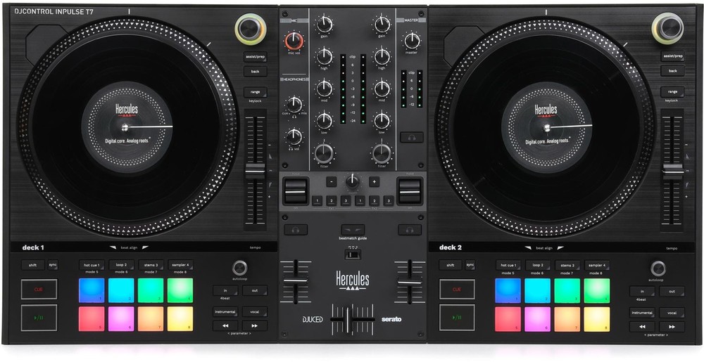 Hercules DJ DJControl Inpulse T7 2-deck Motorized DJ Controller - Black