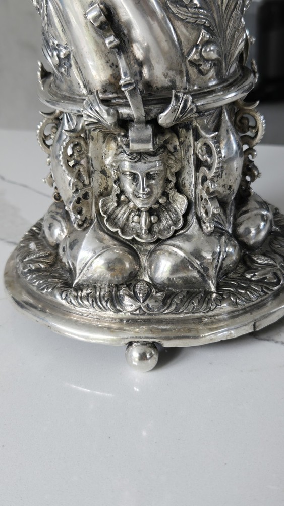 EXCEPTIONAL EXTRA LARGE GERMAN SILVER TANKARD