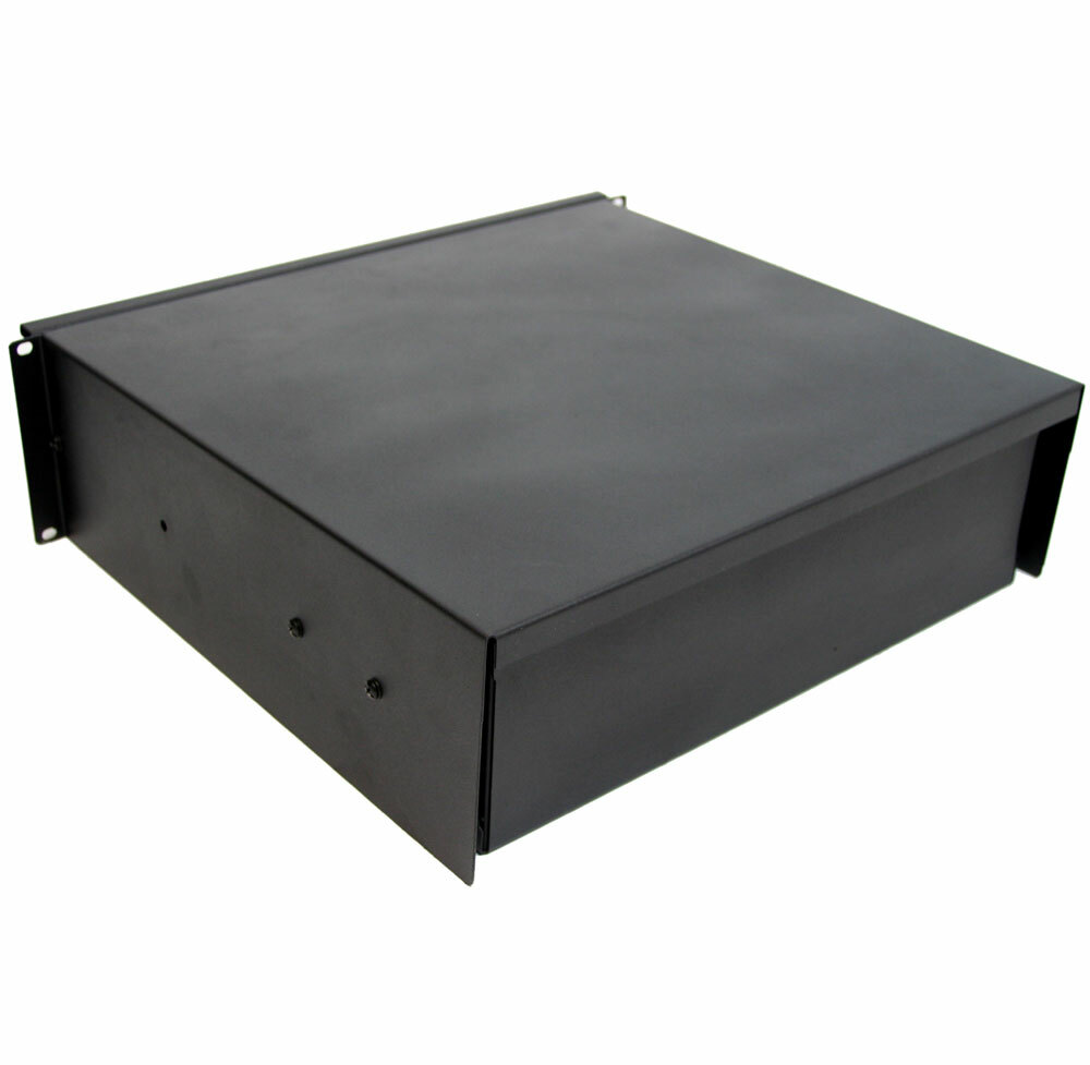 19" Rack Mount 3U Locking Drawer Pro Audio DJ Server Rack Lock Storage Cabinet