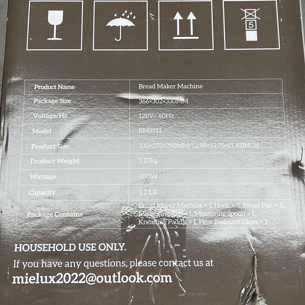 Sumsaty Bread Maker 2.2LB 16-in-1 Bread Machine Automatic Bread Maker Machine