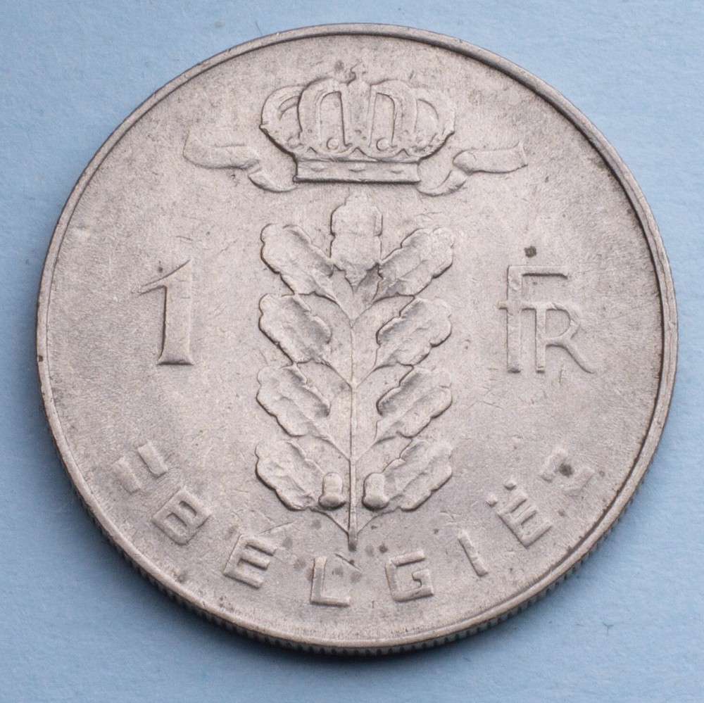 1976 Belgium 1 Franc KM# 143.1