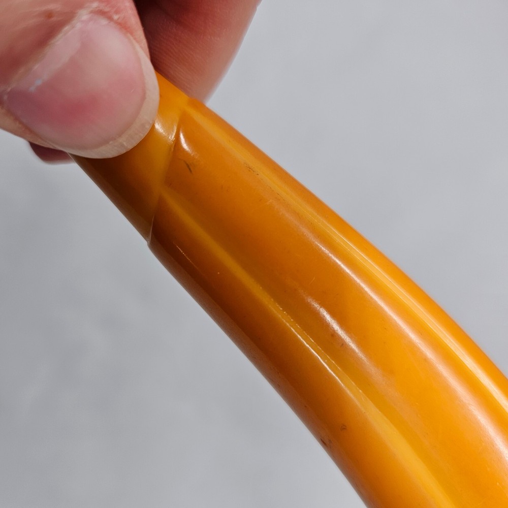 Vintage Butterscotch Bakelite? Handle Stainless Knife Sharpener Kitchen Tool