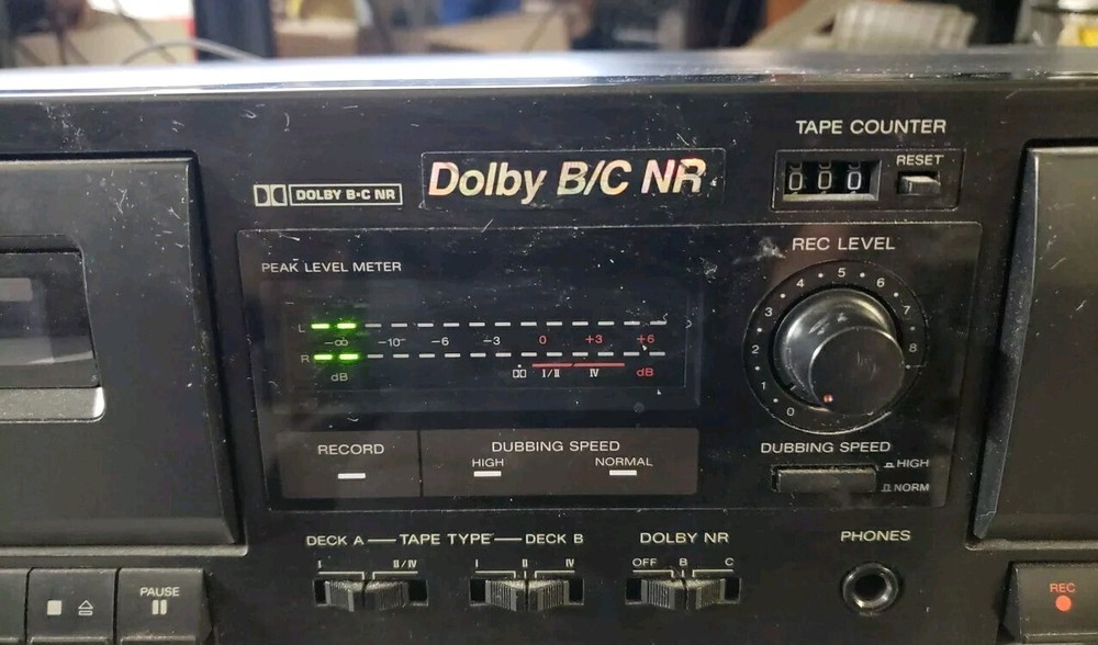 Sony TC-W365 Stereo Dual Cassette Deck with Record Function -Powers On