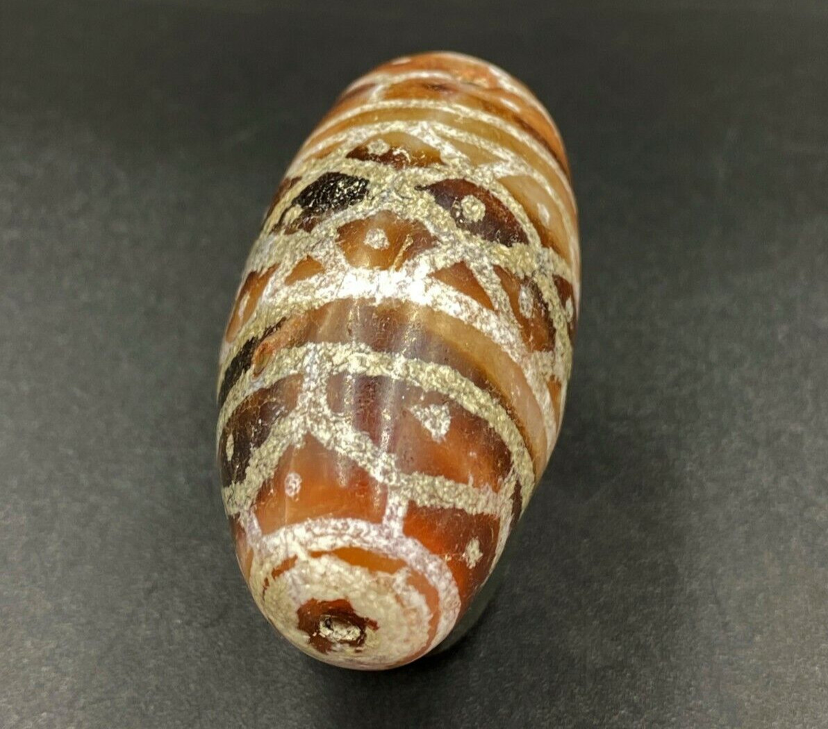 Old Ancient Antique Indo Tibetan Phum Dzi Tian Zhu Himalayan Amulet Agate Bead
