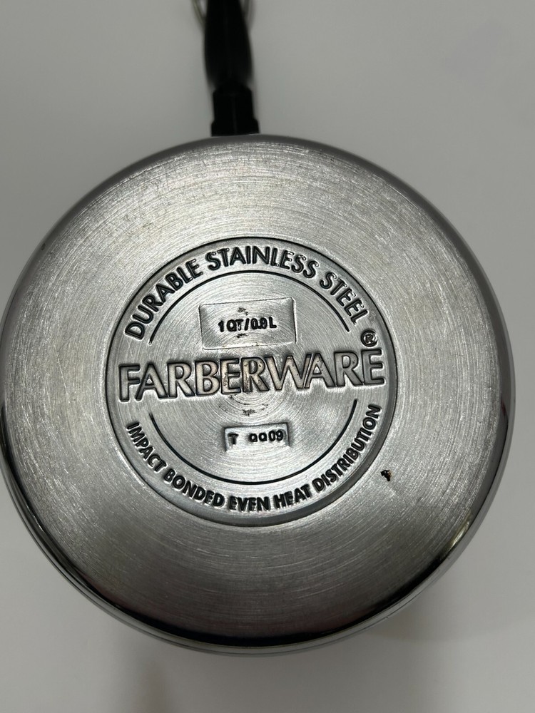 Two Farberware Straining Saucepans with One Strainer Lid ~ 1 qt.