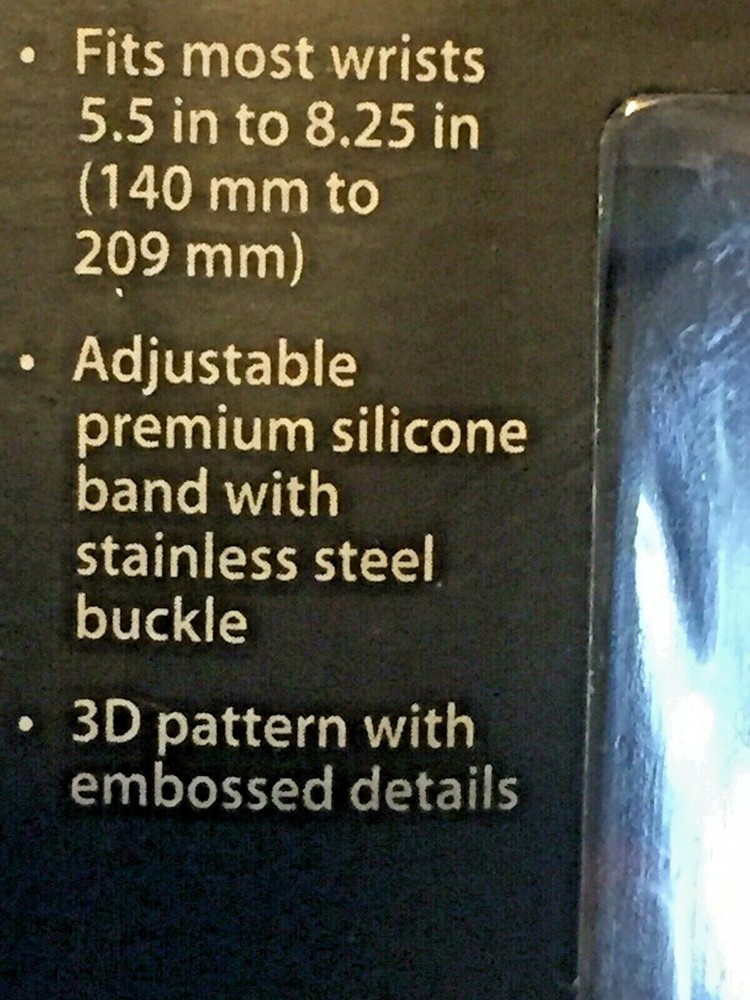 Solid Black Blackweb REPLACEMENT Fitbit Flex 2 Band with Silver Steel Buckle