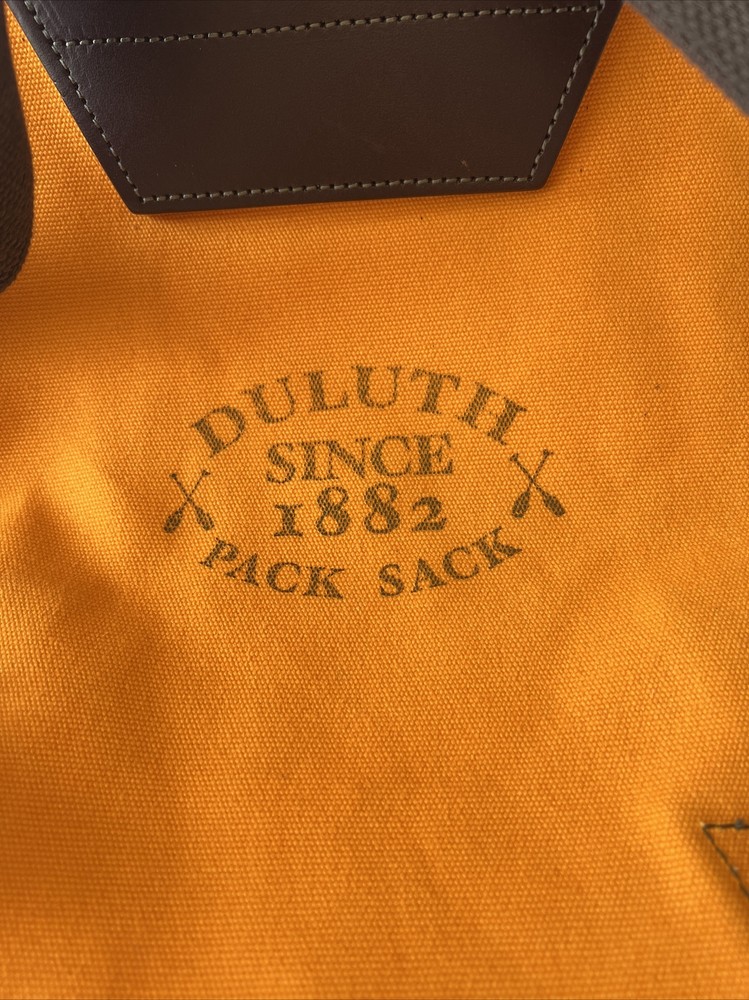 Duluth Pack Mini Duluth Pack Sack Orange Canvas Leather Trim New