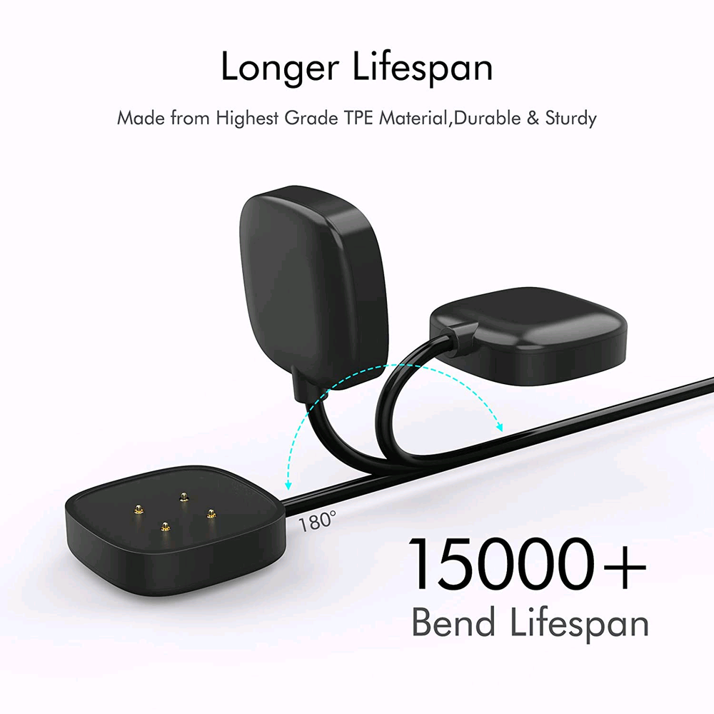 2Pcs Wireless Charger For Fitbit Versa3/sense Watch USB Fast Charging Dock Cable