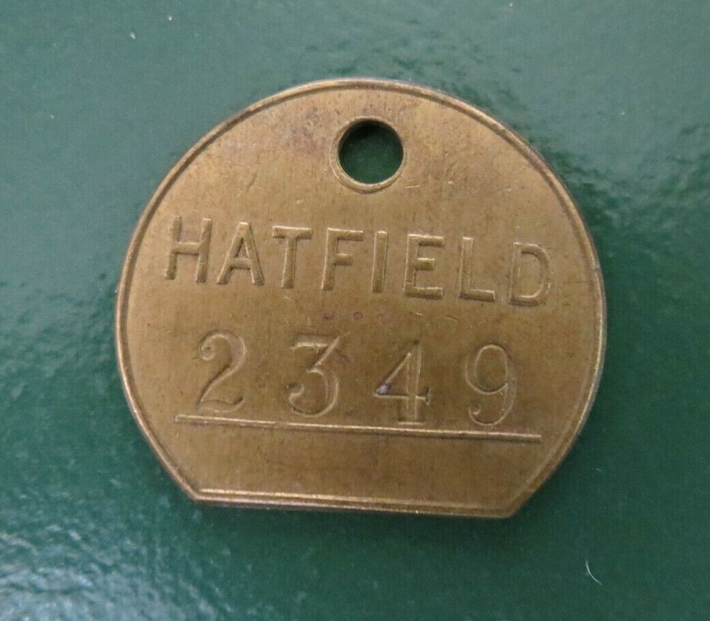 HATFIELD Colliery Pit Check / Tally - marked HATFIELD 2349