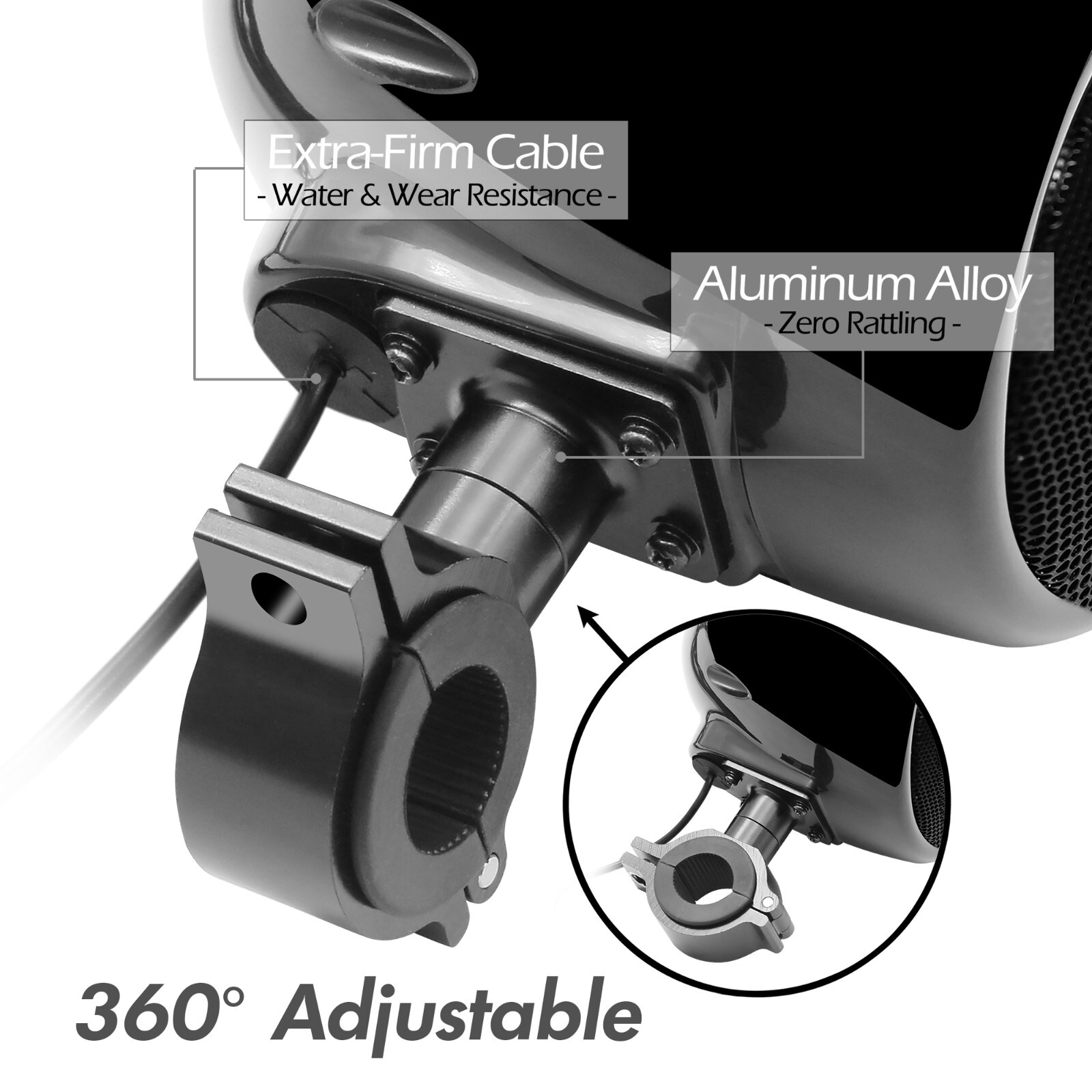 1000W Amp Waterproof Bluetooth Motorcycle ATV Stereo 4-CH Speakers Audio System