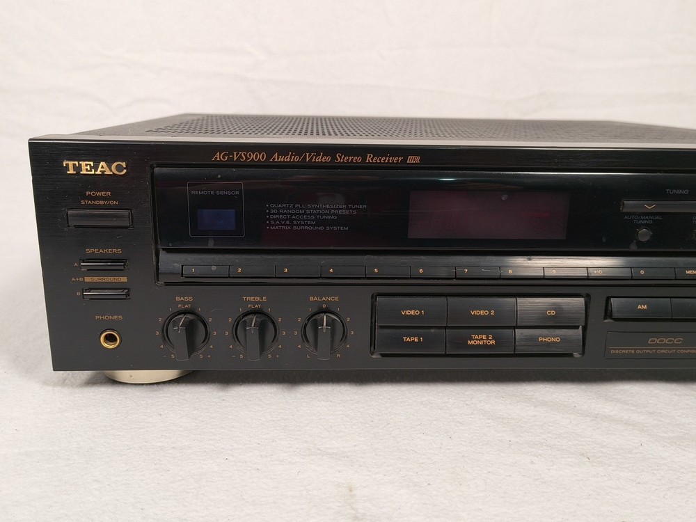 Teac AG-VS900 Audio/ Video Stereo Receiver Bundle With Remote Tested Working