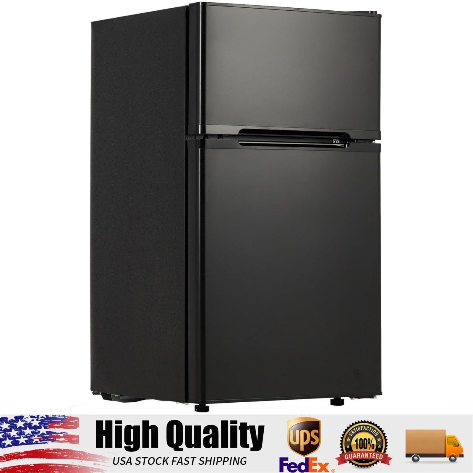 3.1 Cu.ft 2-Door Mini Fridge with Freezer, Compact Stainless Steel Refrigerator