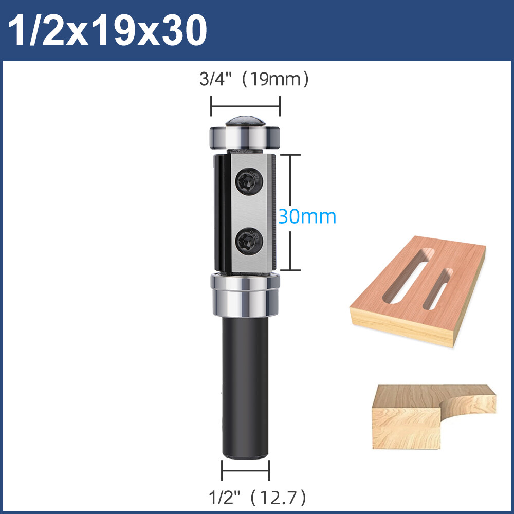 1/2" Shank CNC Spoilboard Surfacing Router Bits Double Bearings for Woodworking