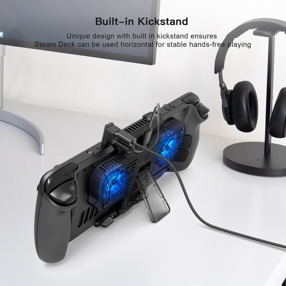 External LED Fan Cooler Holder Support Base For Steam Deck/Switch/Switch OLED