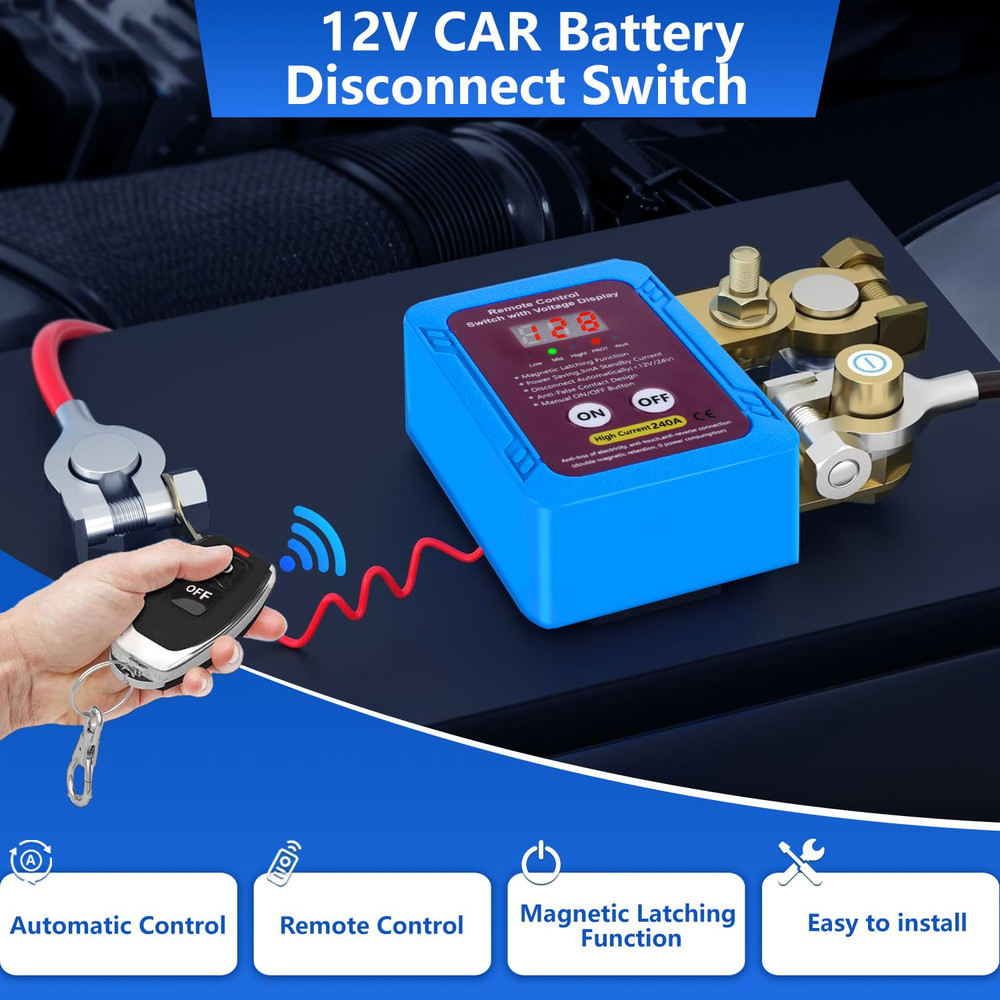 Car Battery Switch Disconnect Power Kill Master Isolator Cut Off Remote Control