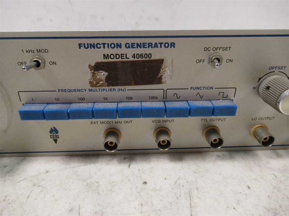ECI Energy Concepts Function Generator 40600 Plug In Module Oscilloscope Chassis