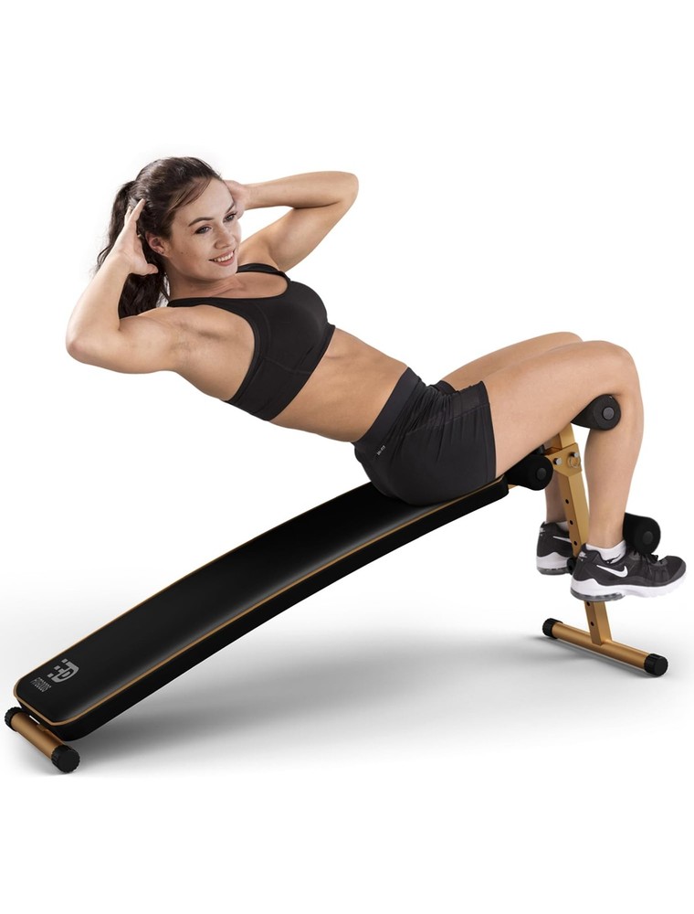 Sit Up Bench, Adjustable Workout Bench for Ab Exercise, Curved Incline/Declin...