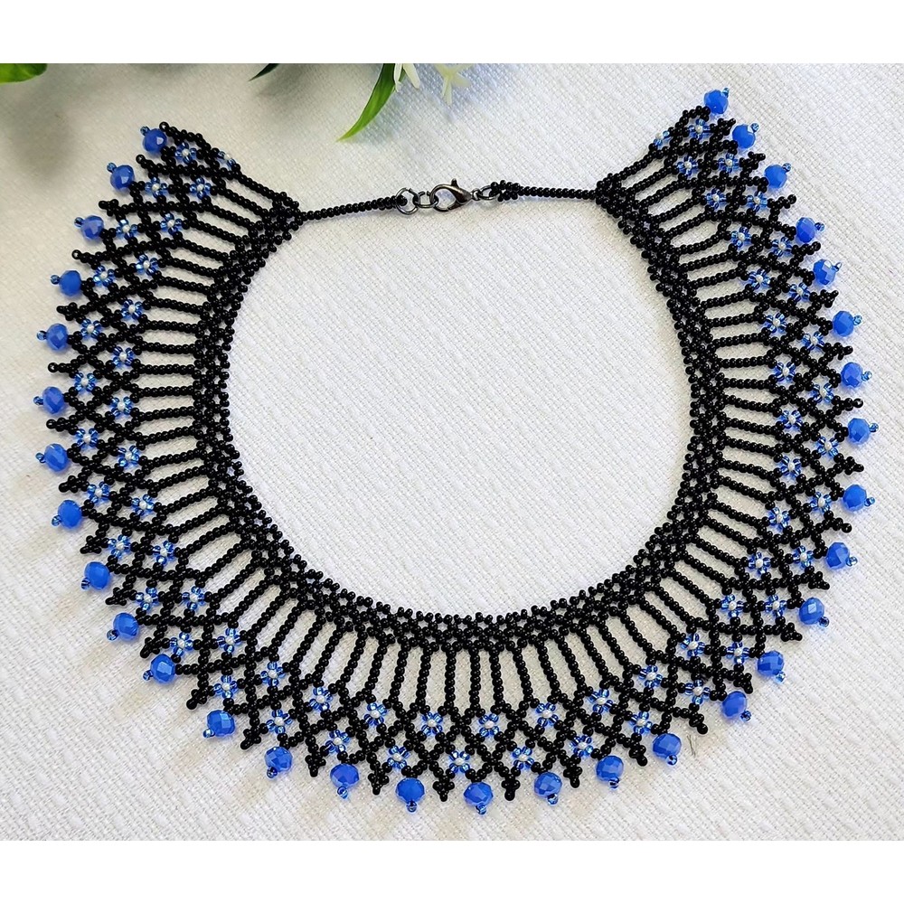 Blue Beaded Elegant Necklace