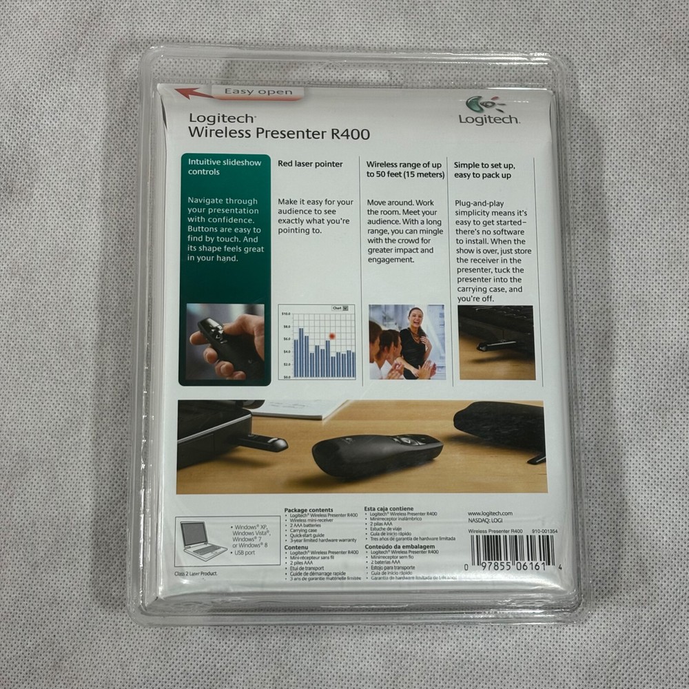 Logitech Wireless Presenter R400 Laser Pointer Remote Control