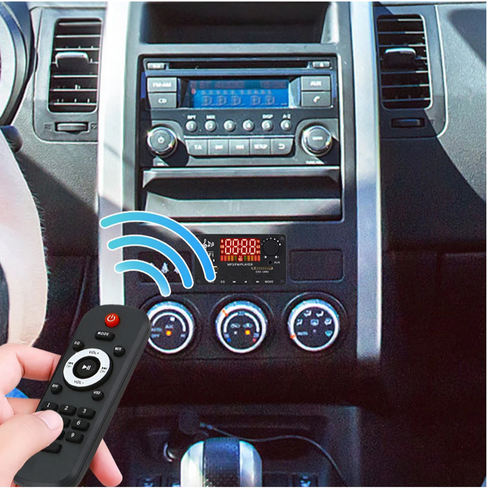 Car FM Radio Bluetooth Speaker Module MP3 Decoding Board TF/USB/Remote Control