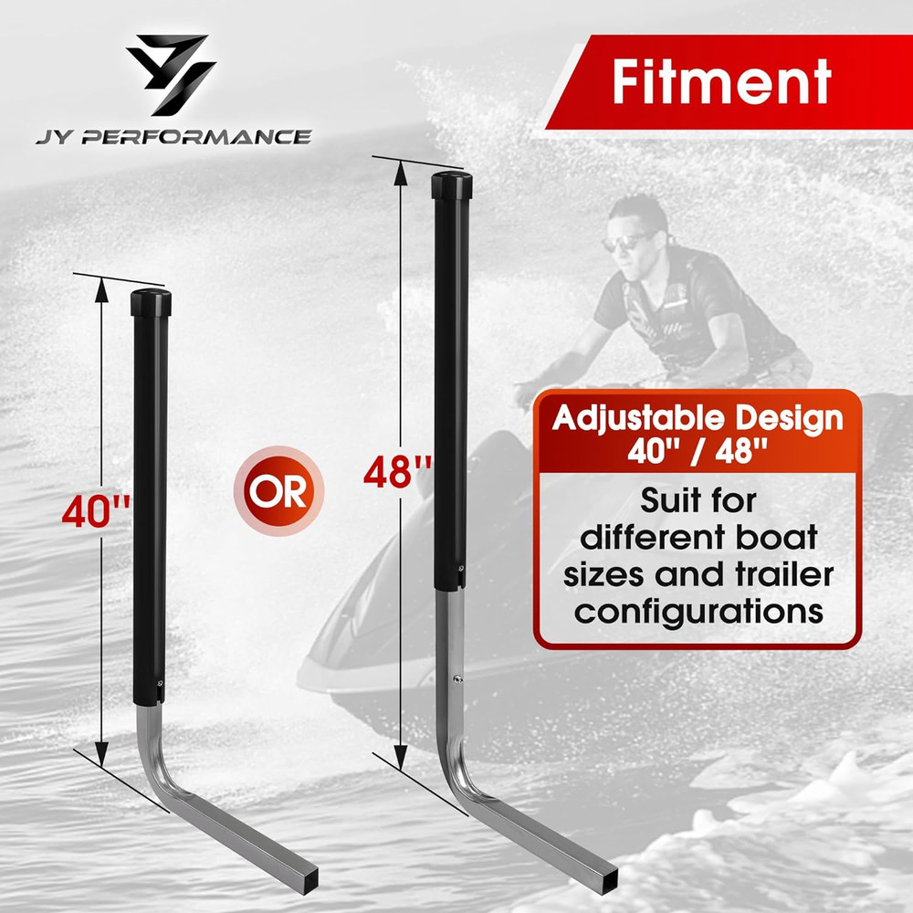 Boat Trailer Guide-Ons, 40"/48" Adjustable, 2PCS Rustproof Electro-Galvanized St
