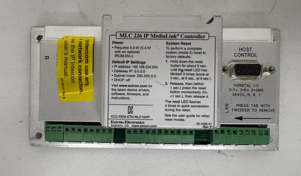Extron MLC 226 IP L MediaLink Controller Panel Black Satisfaction Guaranteed