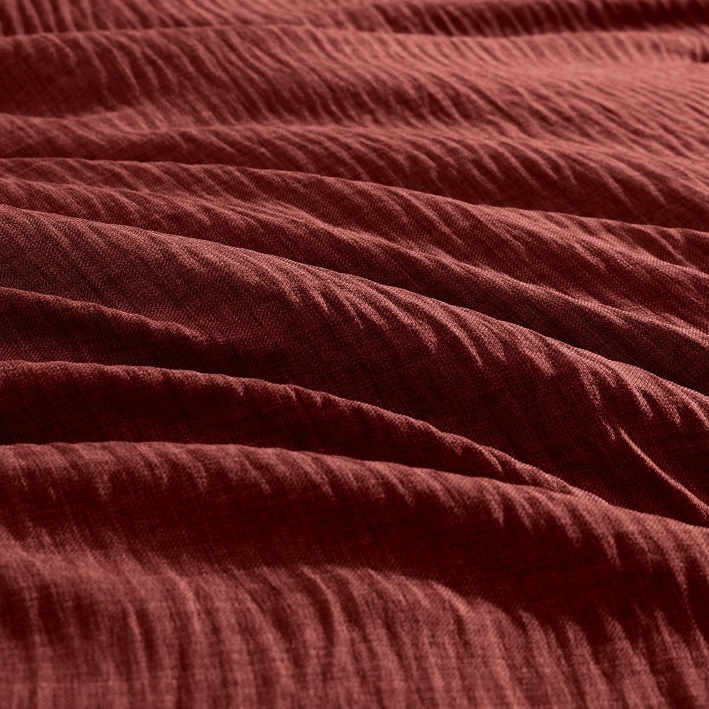 King Comforter Set - 7 Pieces Soft Solid Bedding, Dark Red Bed in a Bag