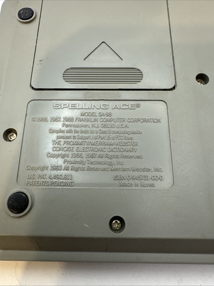 Franklin Computer Spelling Ace Linguistic Technology Model SA98 Tested & Working