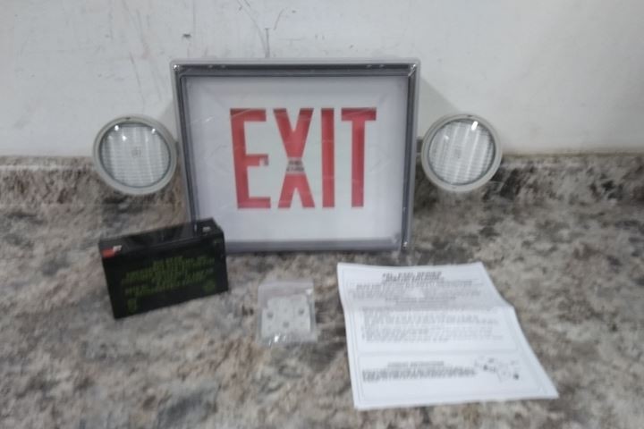 Big Beam LS2E4XL1RW 120/277VAC Wall  Mount LED Combo Exit Sign