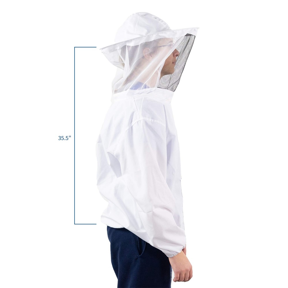 Professional White Medium Beekeeping Suit, Jacket, Pull Over, Smock with Veil...