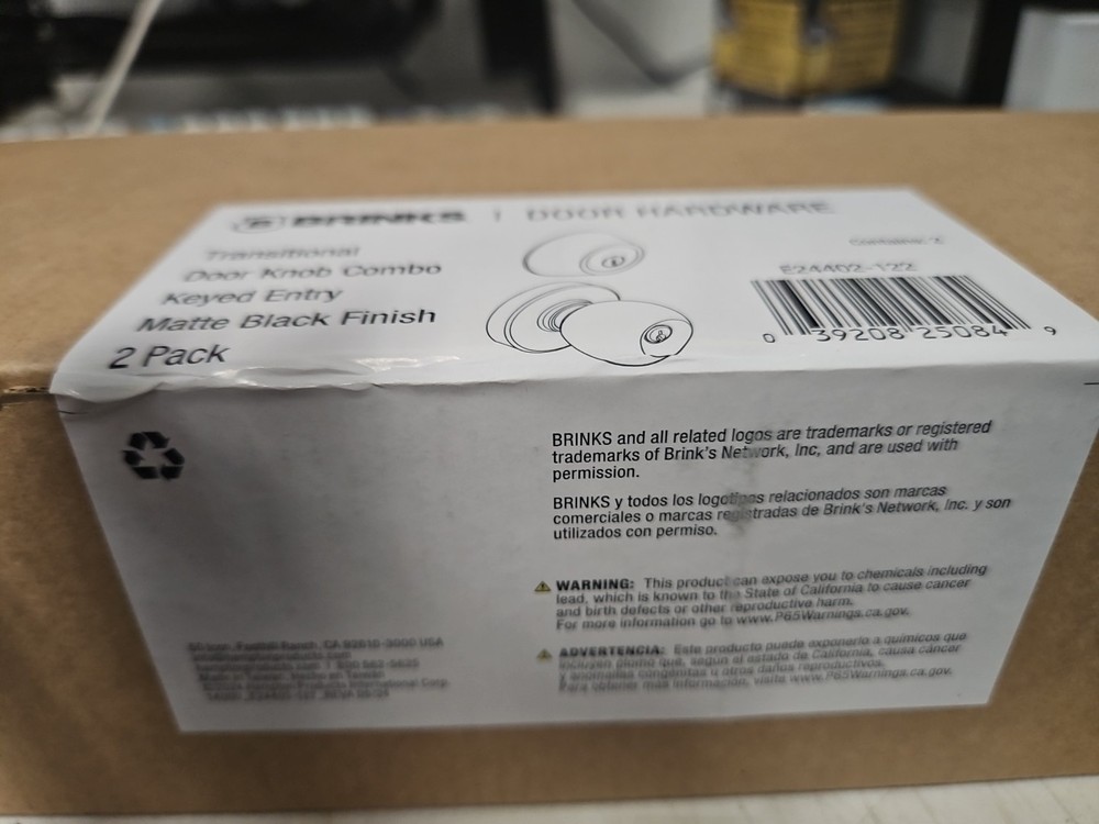 Brinks Matte Black Transitional Keyed Entry Doorknob & Deadbolt Combo