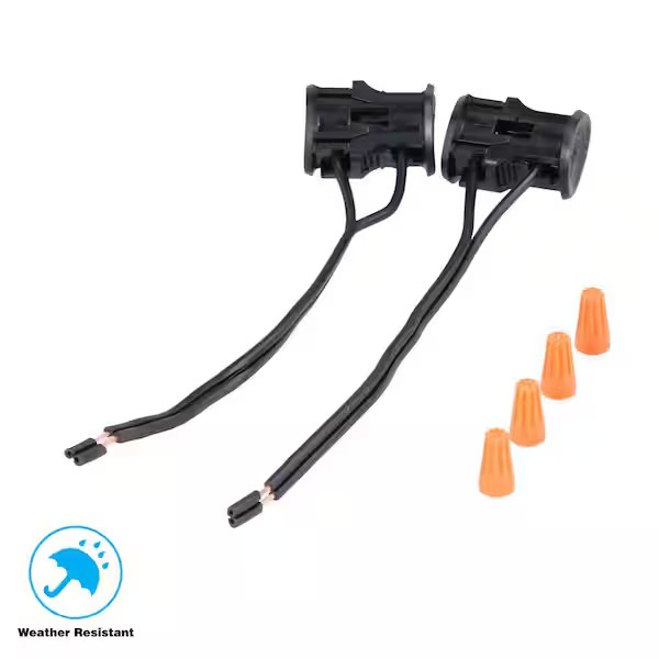 Low Voltage Black Replacement Cable Connector (2-Pack)