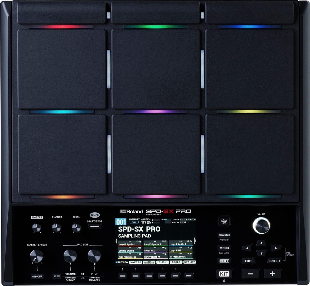 Roland SPD-SX PRO Digital Sampler Pad Triggers Built-in Effects Display Screen