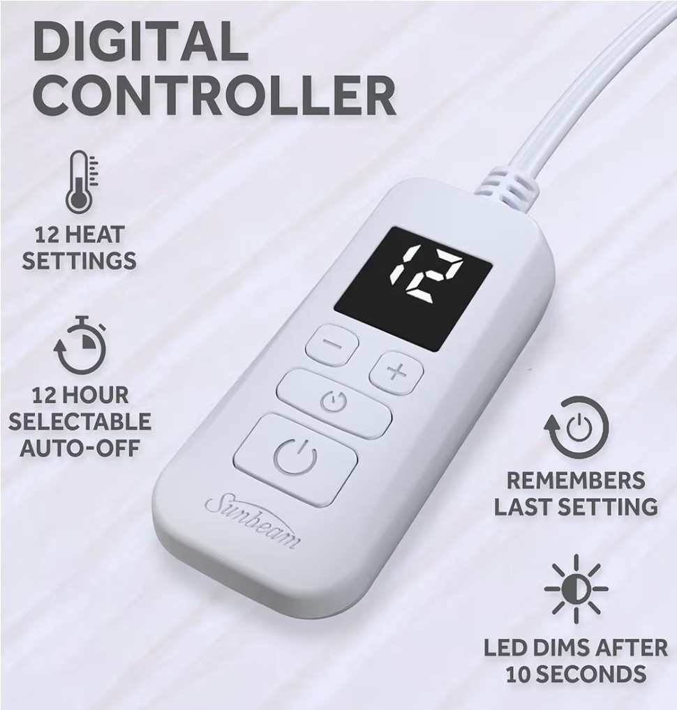Sunbeam Twin Mattress Heated Pad Remote Controller MCCL-A24-TW