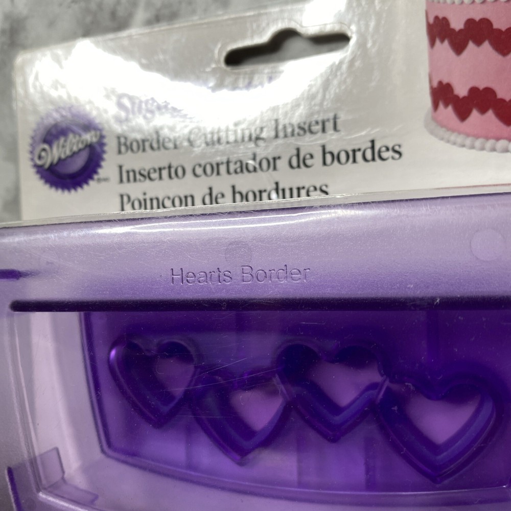 Wilton Sugar Sheets Border Cutting Inserts- Hearts & Bubbles Borders -NEW