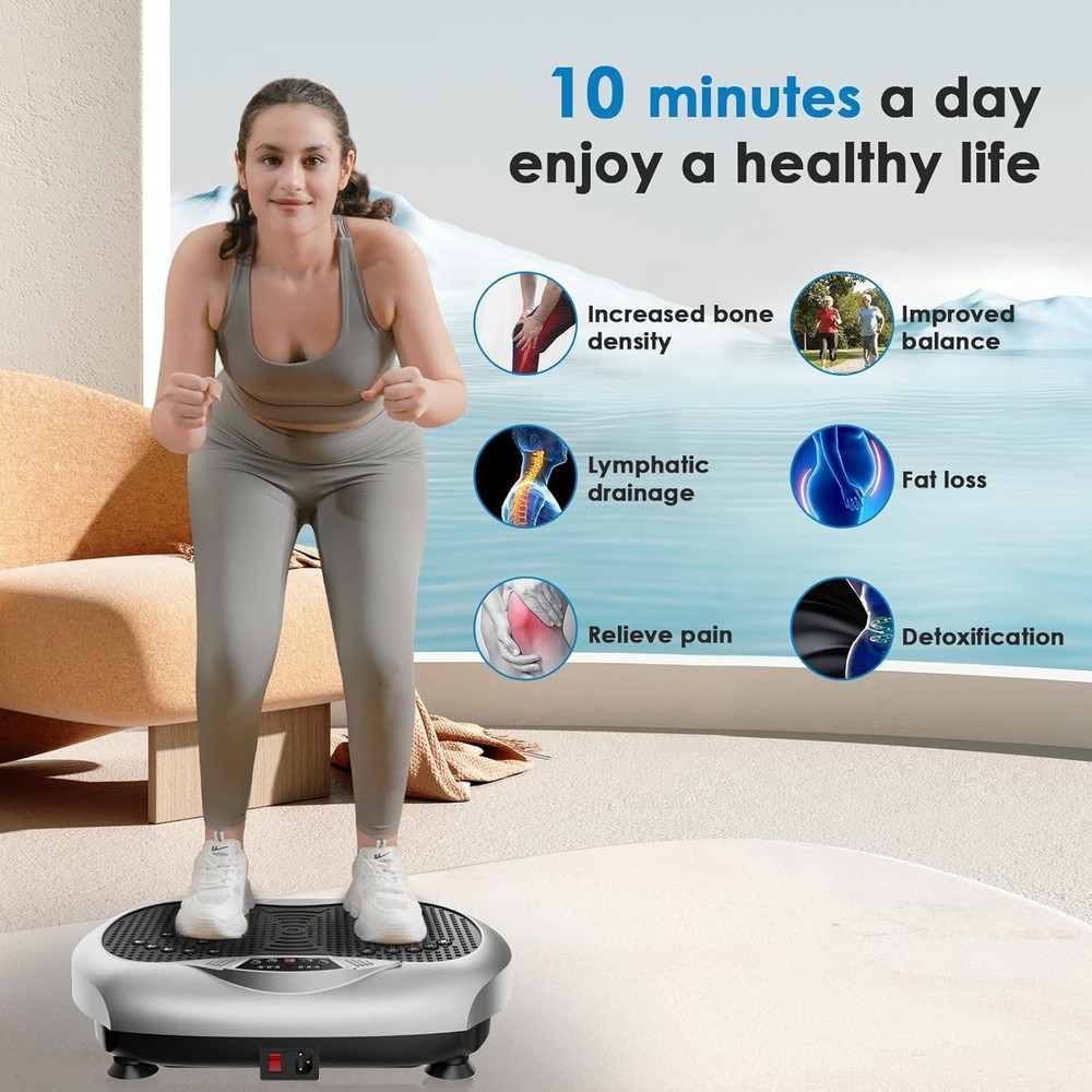 Vibration Plate Exercise Machine Whole Body Workout Vibration Platform Lymphatic