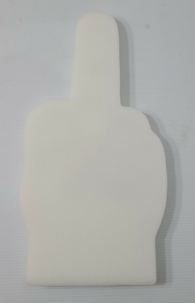 FOAM MIDDLE FINGER HAND HANDWARE 18" MADE IN USA withe black