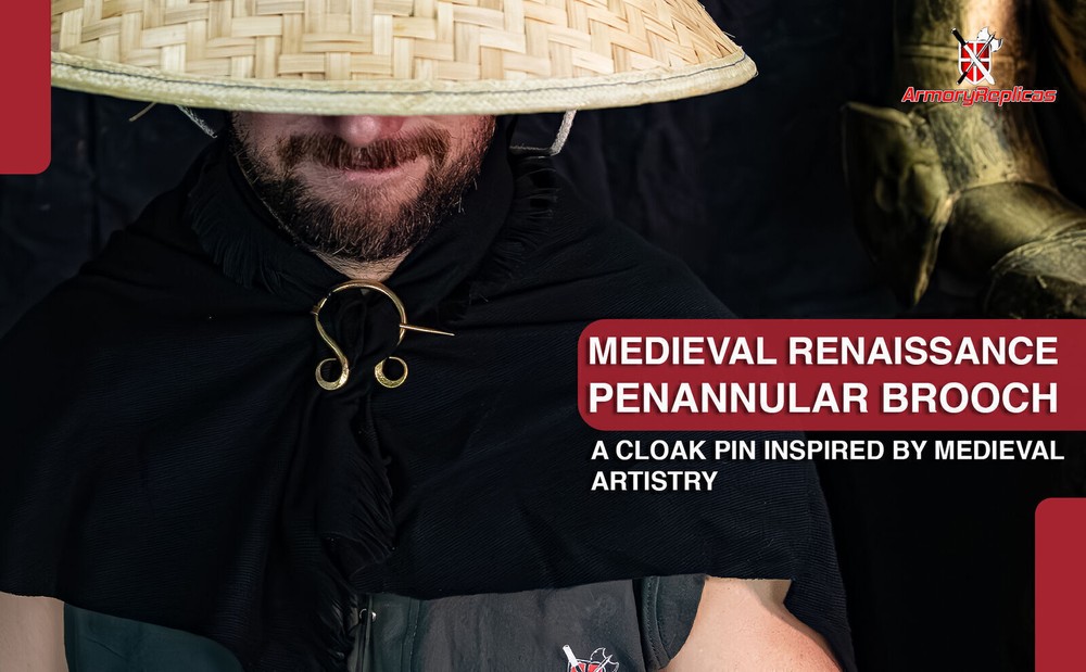 MEDIEVAL INSPIRED FUNCTIONAL HANDMADE PENANNULAR 100% BRASS BROOCH ACCESSORY