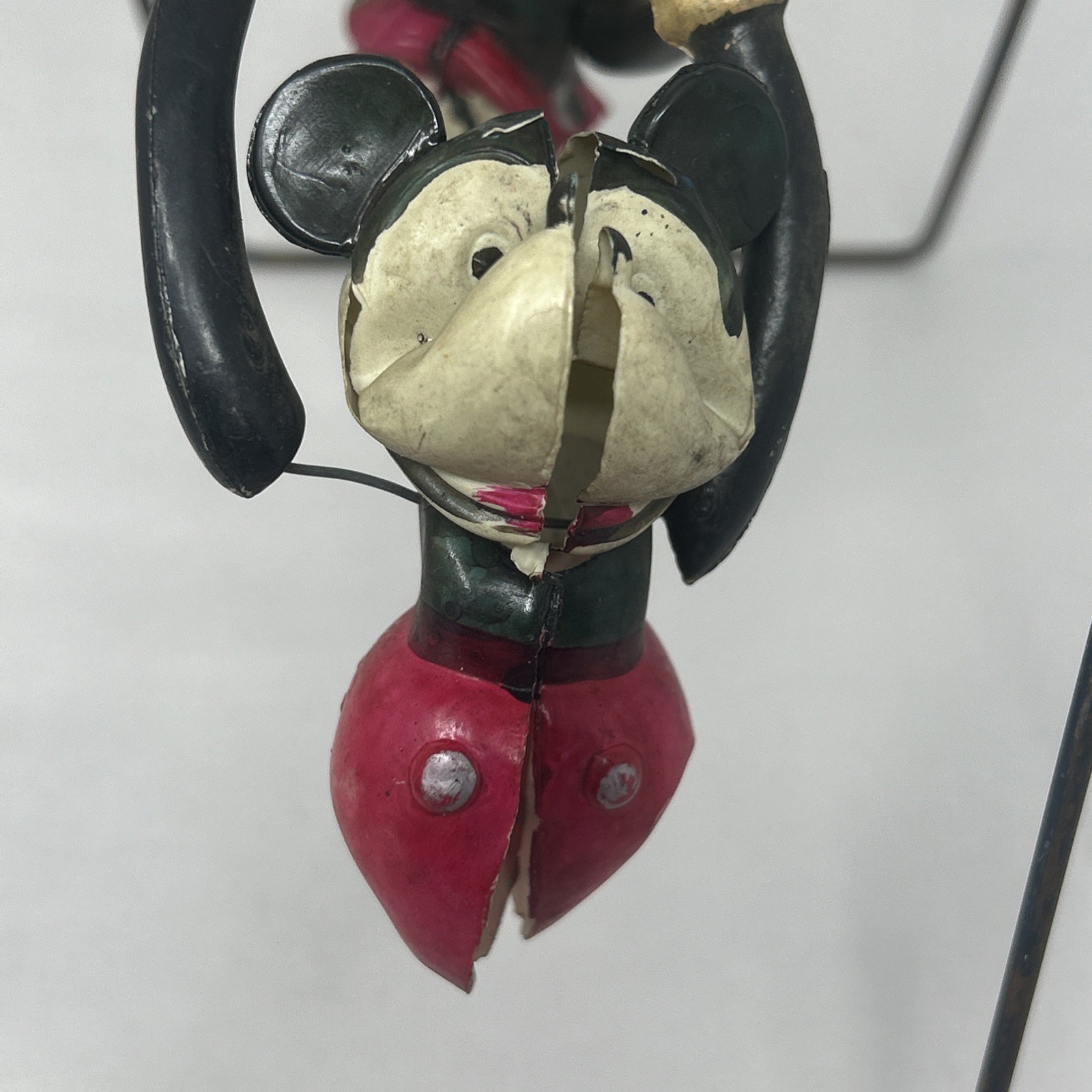 Celluloid Mickey & Minnie Mouse Acrobats Wind Up Toy Vintage Rare Read 1930s