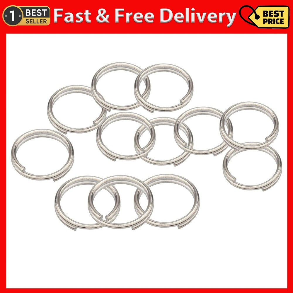 Split Ring, 12 Pack of Titanium Alloy Small Key Rings (Diameter: 10Mm)