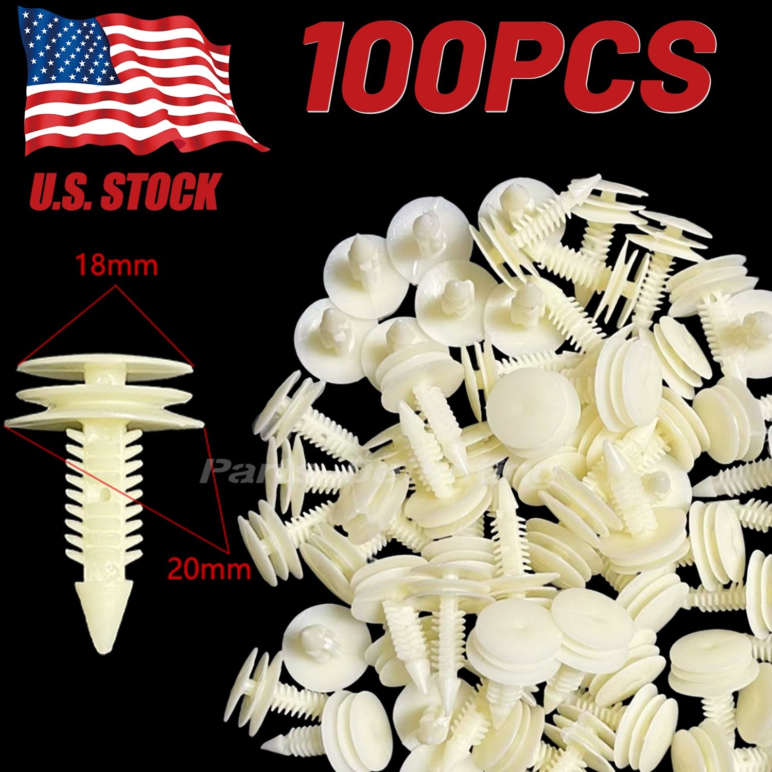 100Pcs Front Door Trim Panel Retainer Car Fasteners Clips For GM GMC Chevy Buick