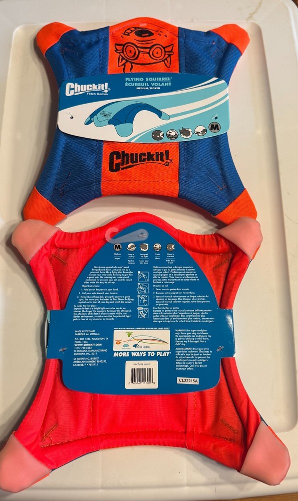 Chuckit! Fetch Games Flying Squirrel, Medium, Floats, Glows in the Dark