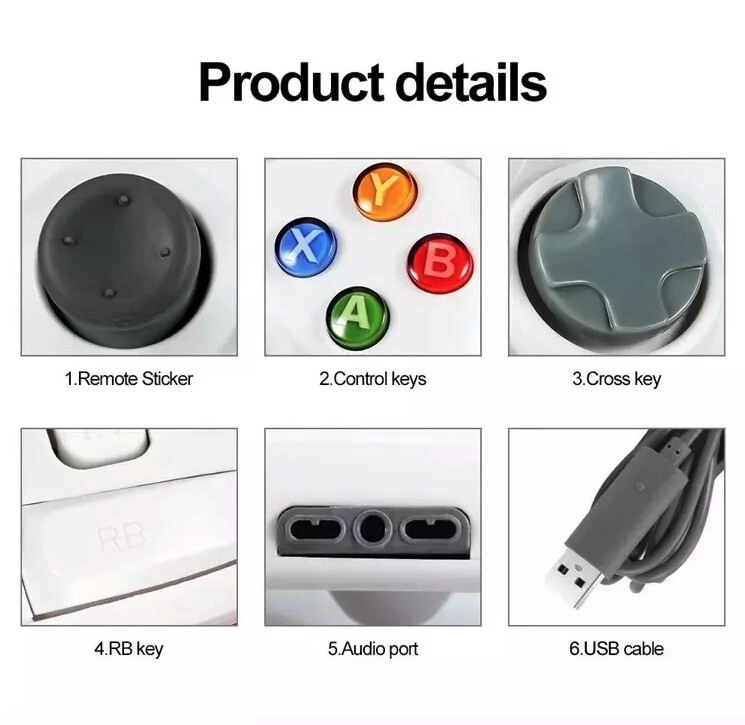 Wired Controller USB For PC Compatible With Xbox 360 / Windows 7 8 10 11 Gamepad