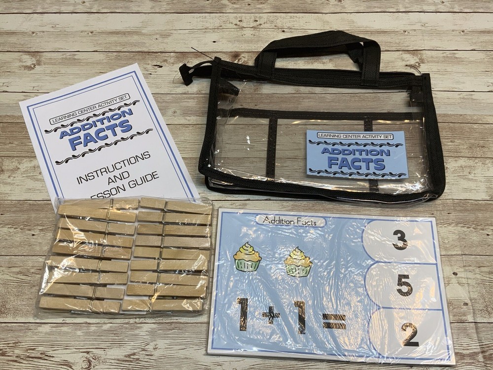 Learning Center Activity Set - Addition Facts - Clothespin Learning Center