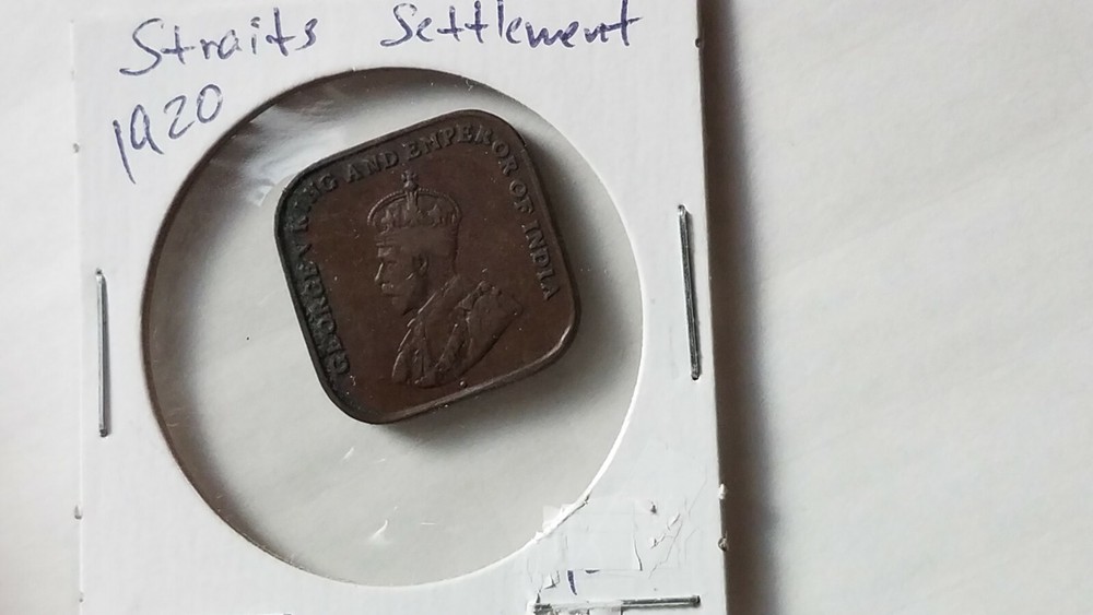 1920 Straits Settlements One Cent King George V Colonial Coins