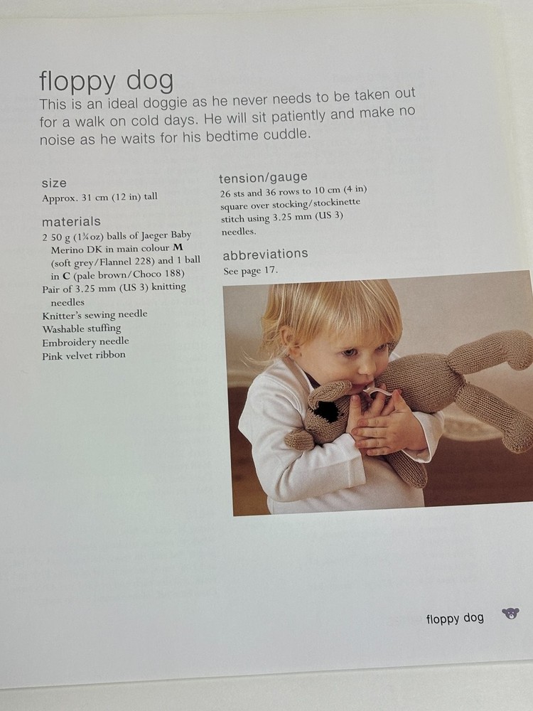 Floppy Dog Toy Knitting Pattern Book Pages