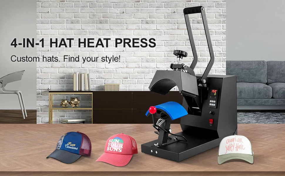 Hat Heat Press 4 in1 Clamshell Transfer LCD Digital Timer Temperature Control