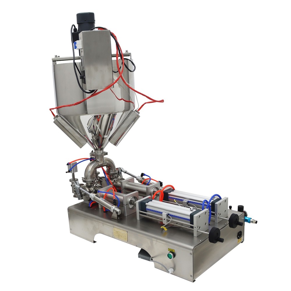 Dual Nozzle 50-500ml Liquid & Paste Filling Machine W/Heating Mixing Function